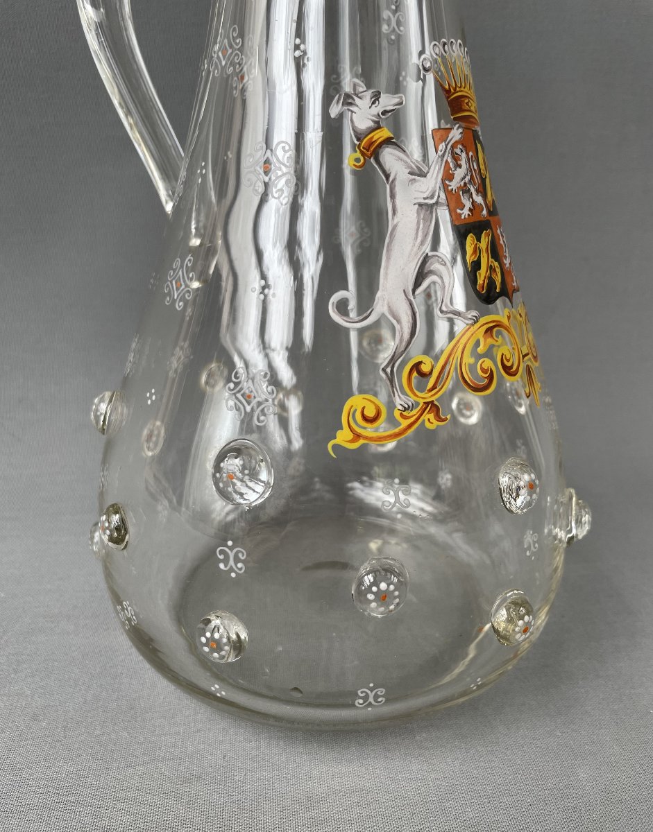 Glass Ewer Decorated With A Coat Of Arms-photo-2