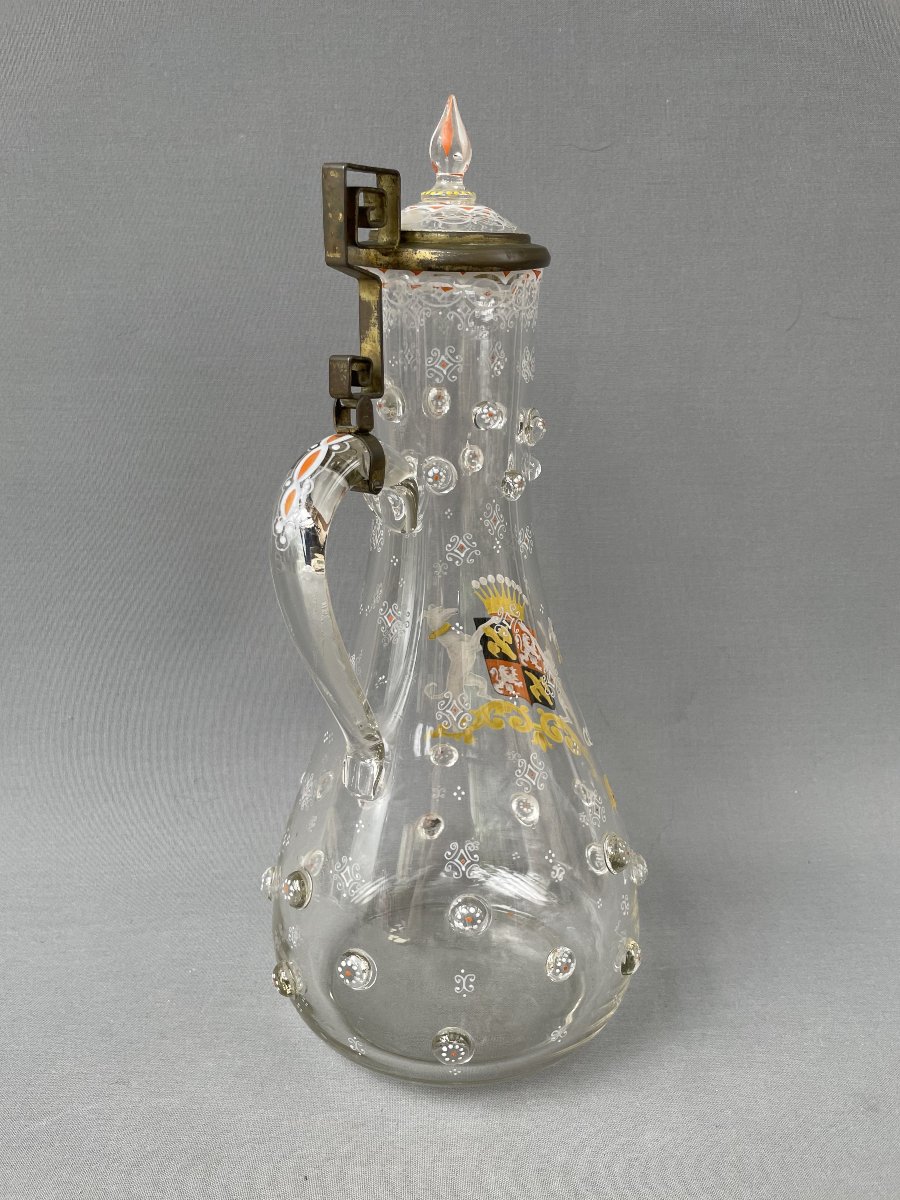 Glass Ewer Decorated With A Coat Of Arms-photo-3