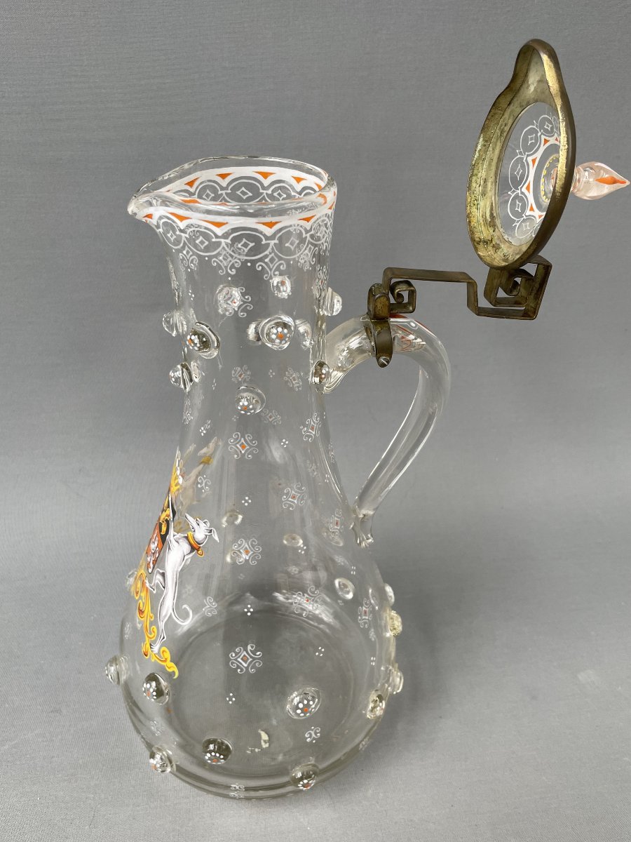 Glass Ewer Decorated With A Coat Of Arms-photo-5