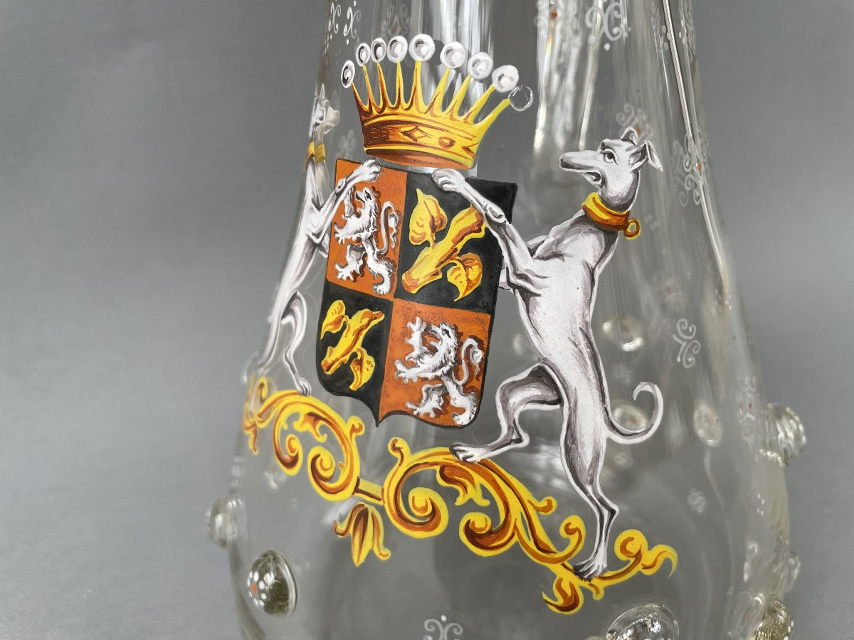 Glass Ewer Decorated With A Coat Of Arms-photo-6