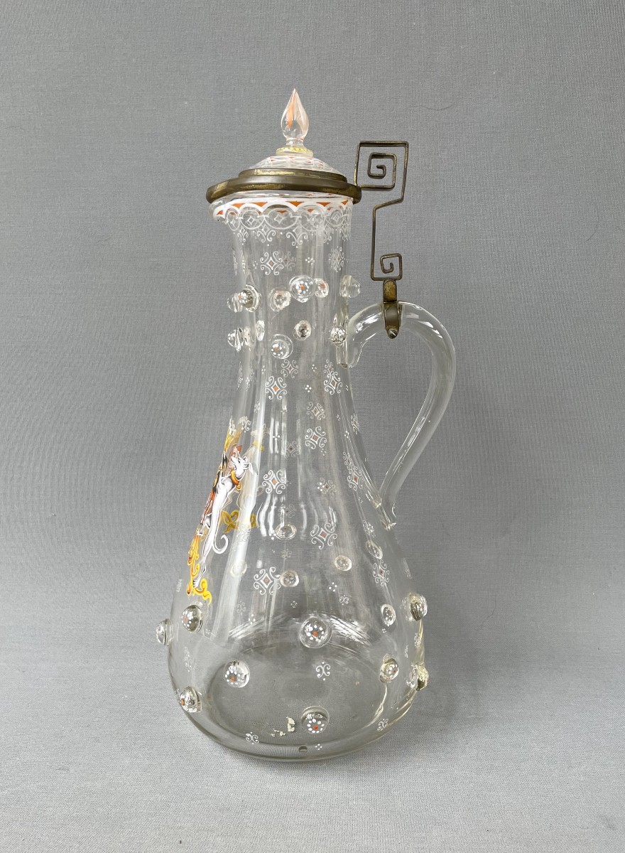 Glass Ewer Decorated With A Coat Of Arms