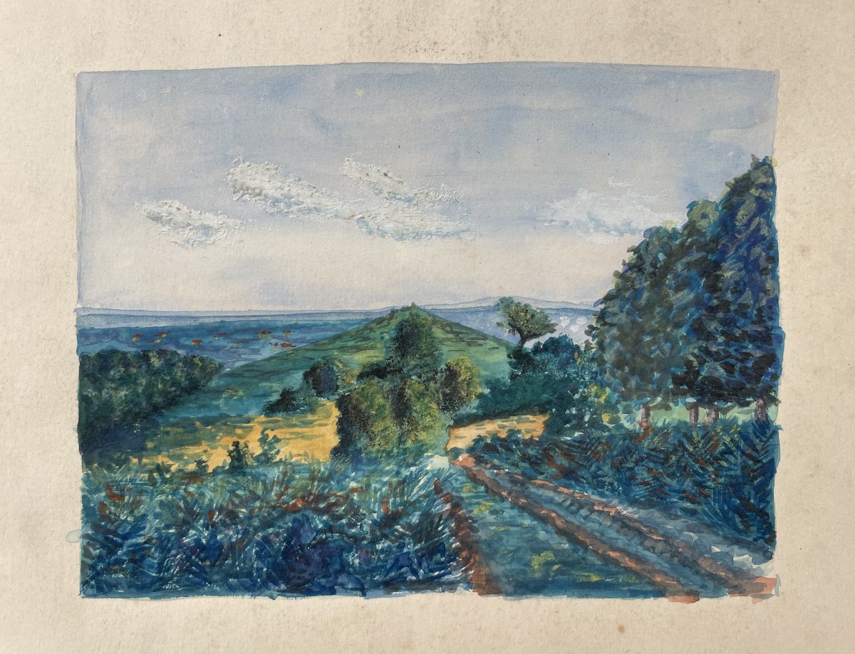 Paysage de la Creuse, aquarelle-photo-2
