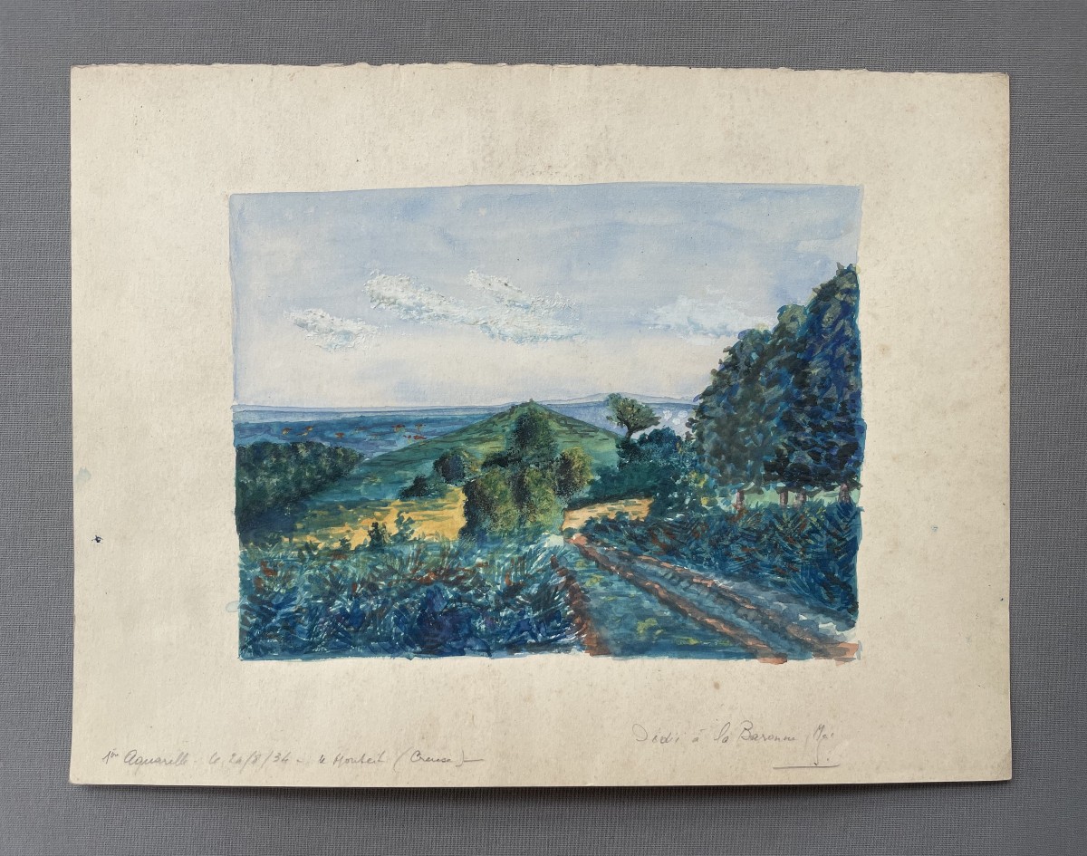Paysage de la Creuse, aquarelle