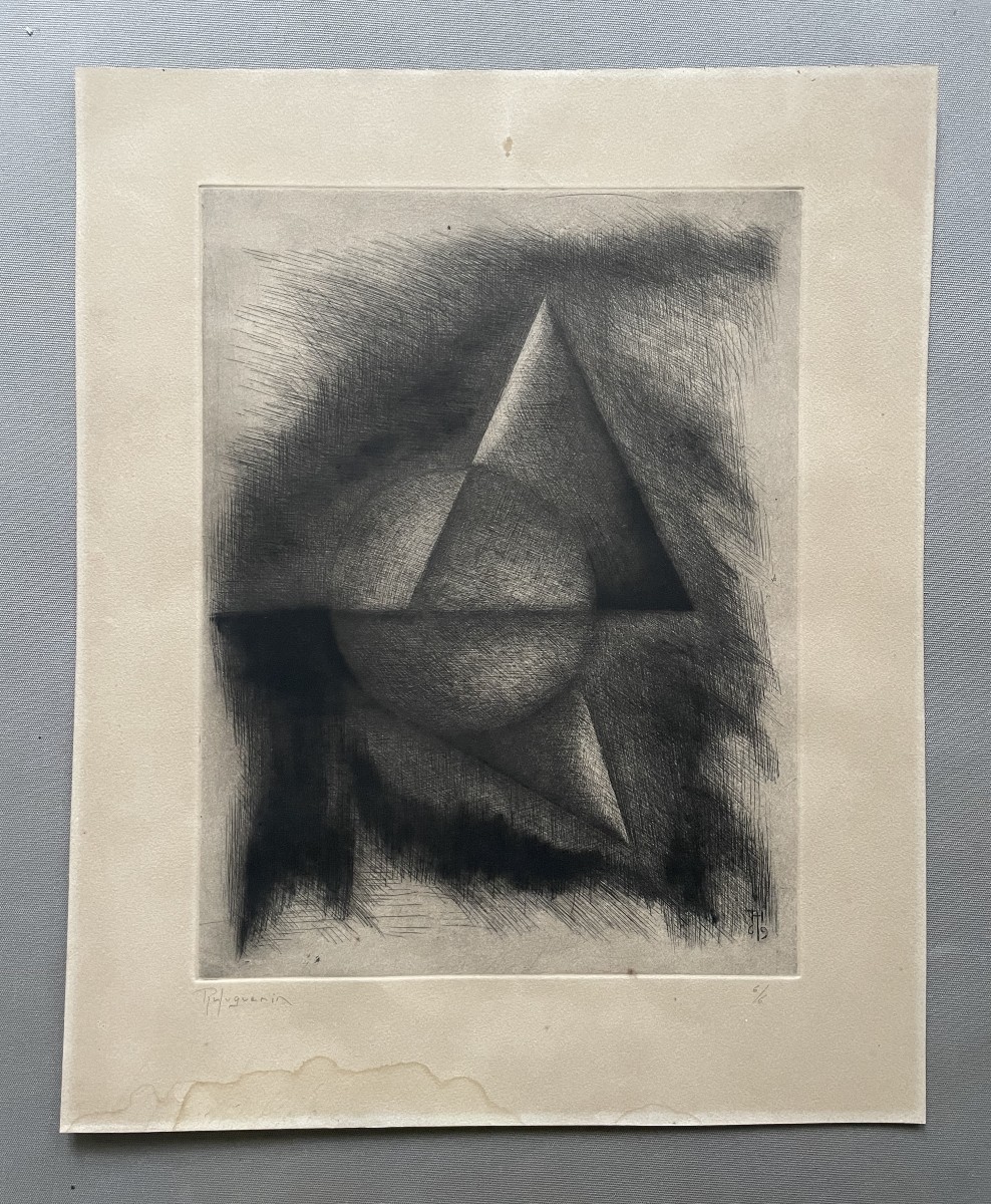 Abstraction, Engraving, Signature To Be Identified