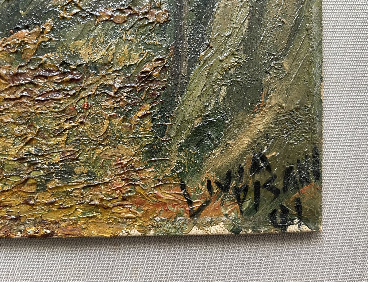 Paysage de sous bois, tableau signé Livia Pisani 41-photo-2