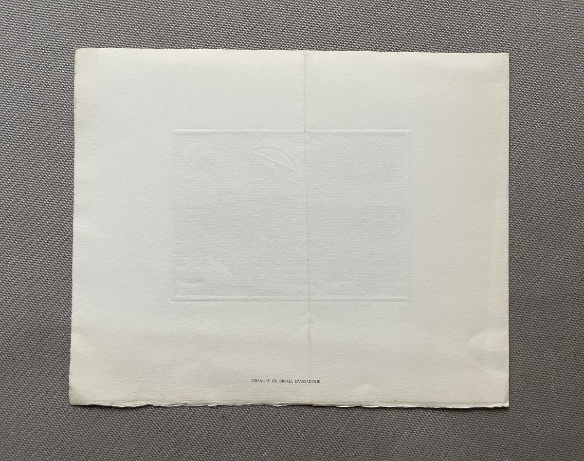 Engraving Signed Assadour - Greeting Card 1977-photo-1