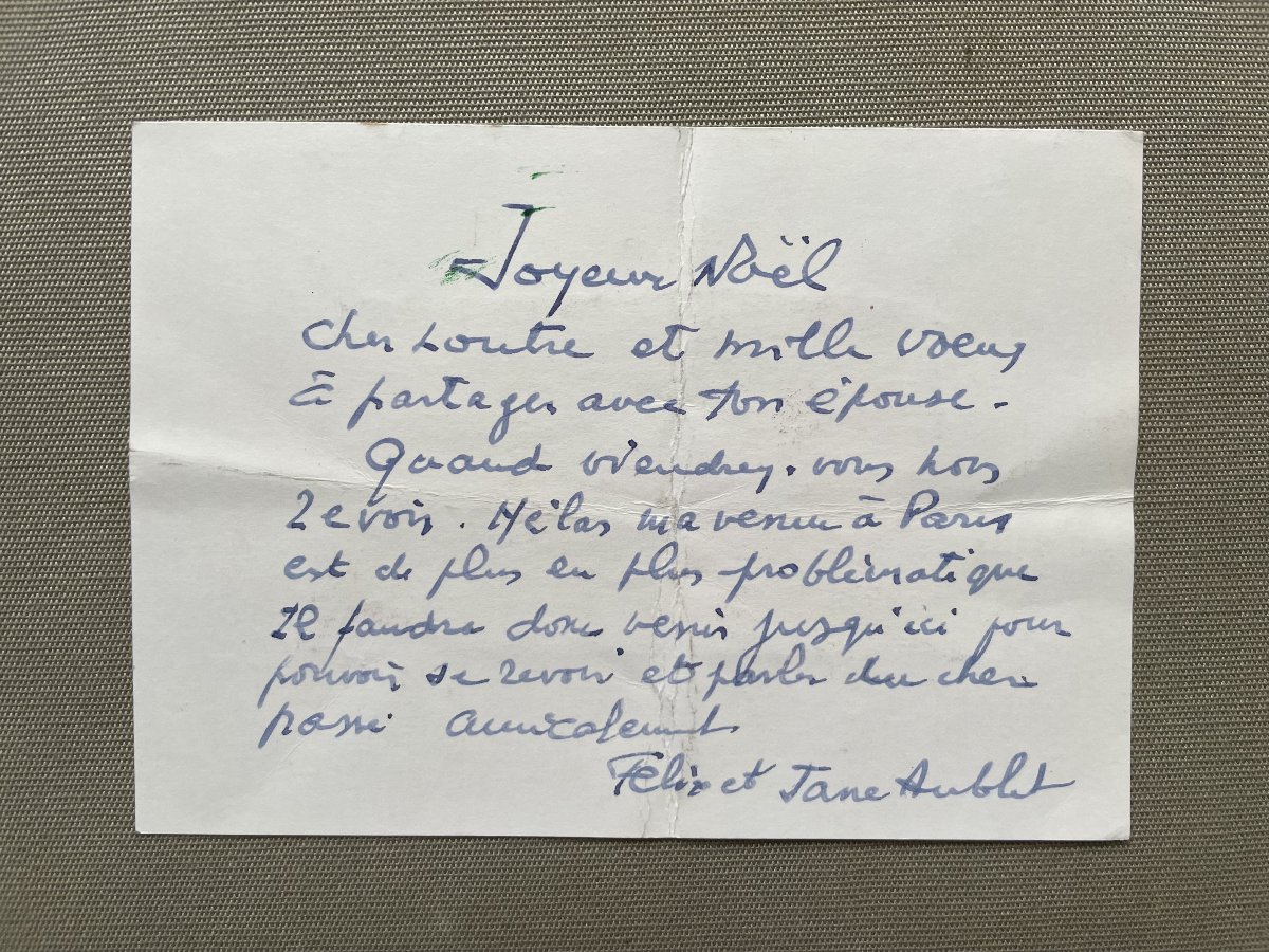 Félix Aublet, Watercolor - Greeting Card 1977-photo-2