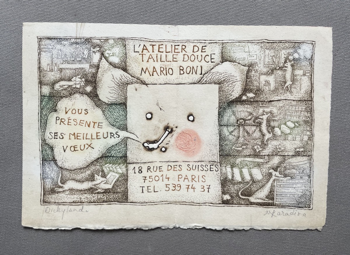 Mario Boni Intaglio Workshop, Engraving, Signature To Be Identified