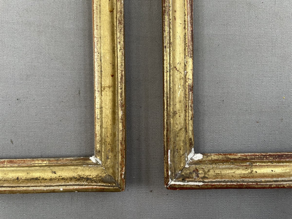 Pair Of Gilded Wood Frames - 37 X 30 Cm-photo-2