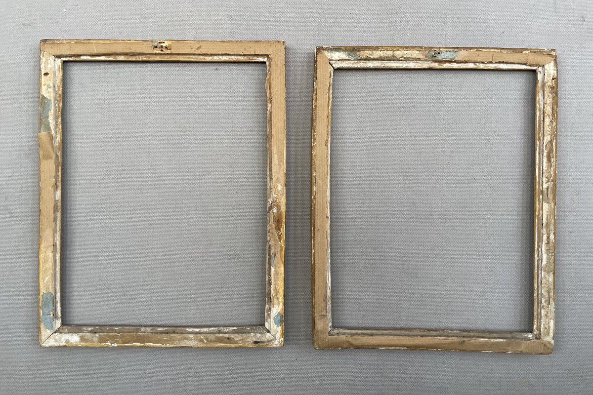 Pair Of Gilded Wood Frames - 37 X 30 Cm-photo-3