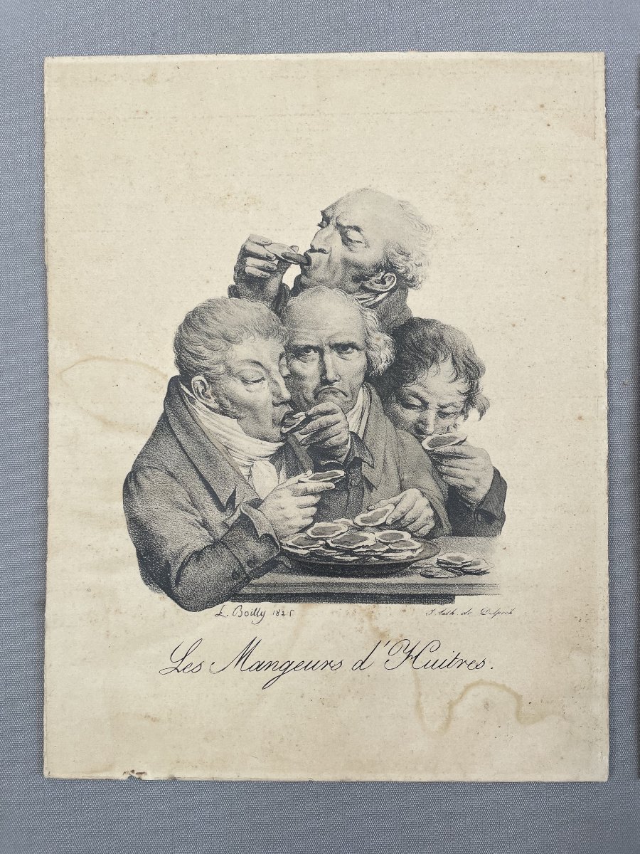 Les Mangeurs d'Huitres & La Dégustation, Pair Of Lithographs After Boilly-photo-2