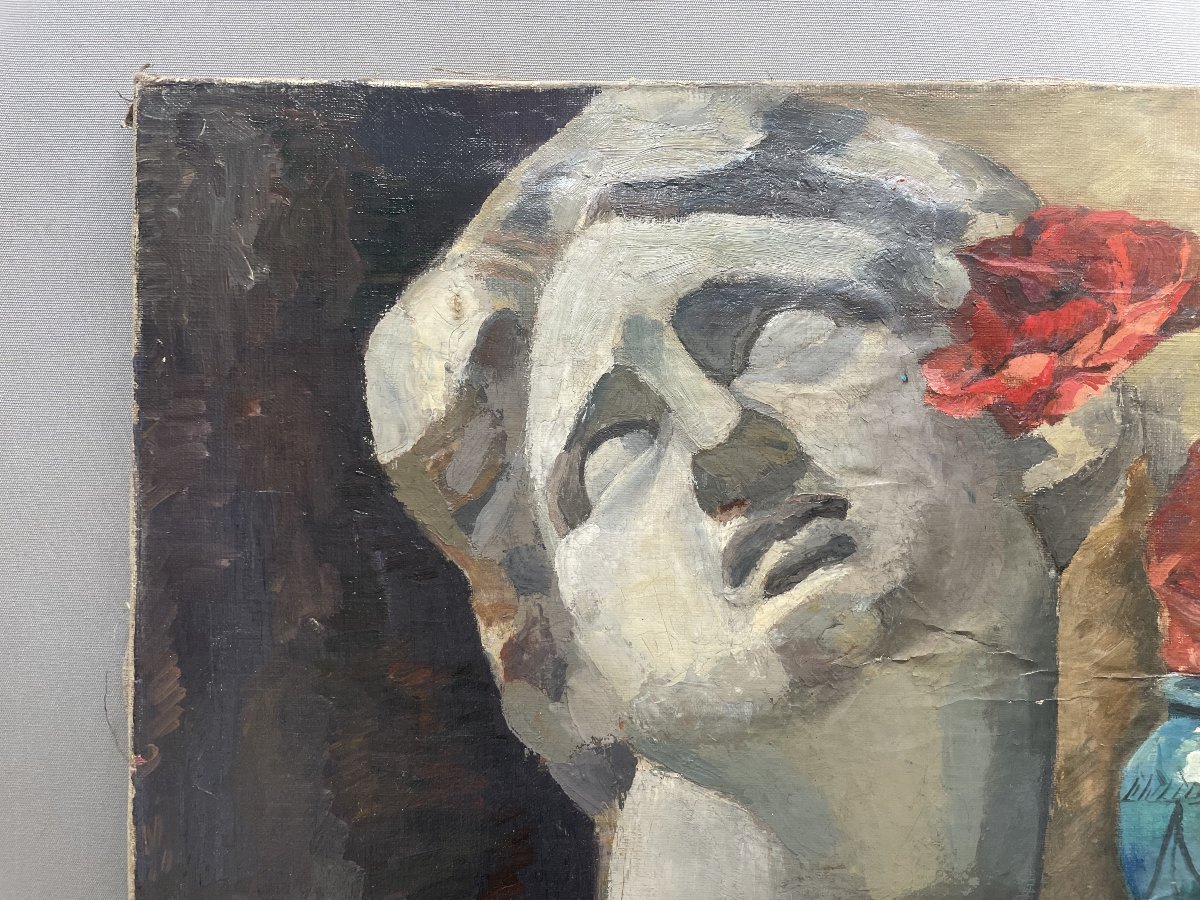 Nature morte, huile sur toile-photo-2