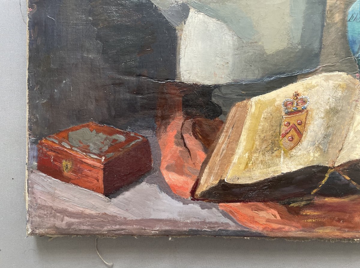 Nature morte, huile sur toile-photo-1