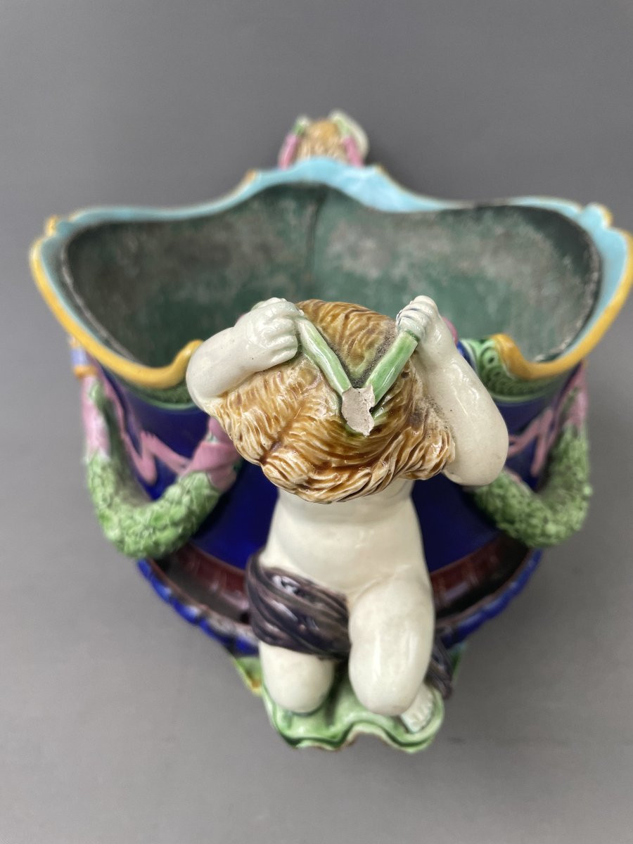 Minton? Large Majolica Planter, Late 19th Century-photo-1
