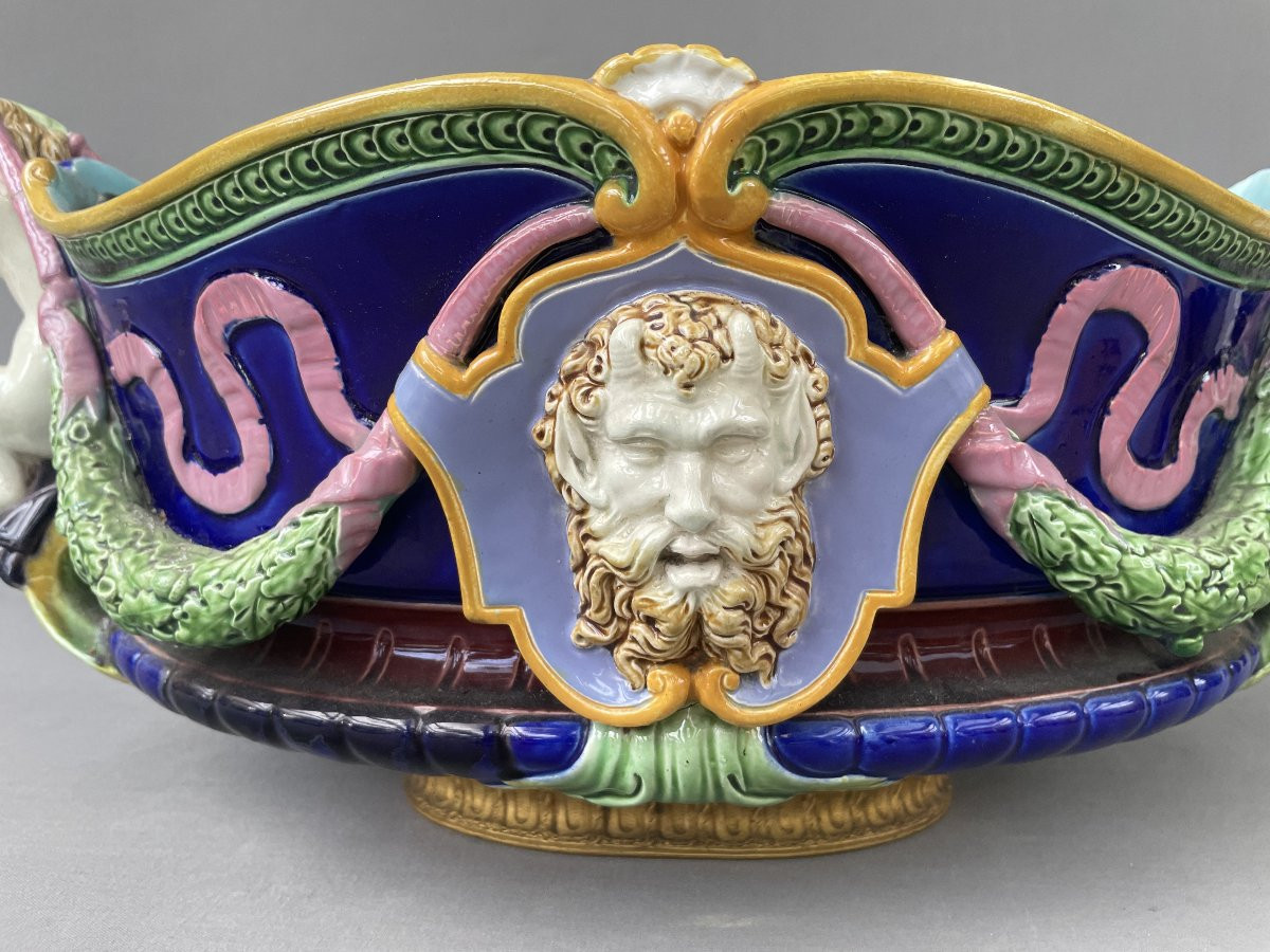 Minton? Large Majolica Planter, Late 19th Century-photo-4