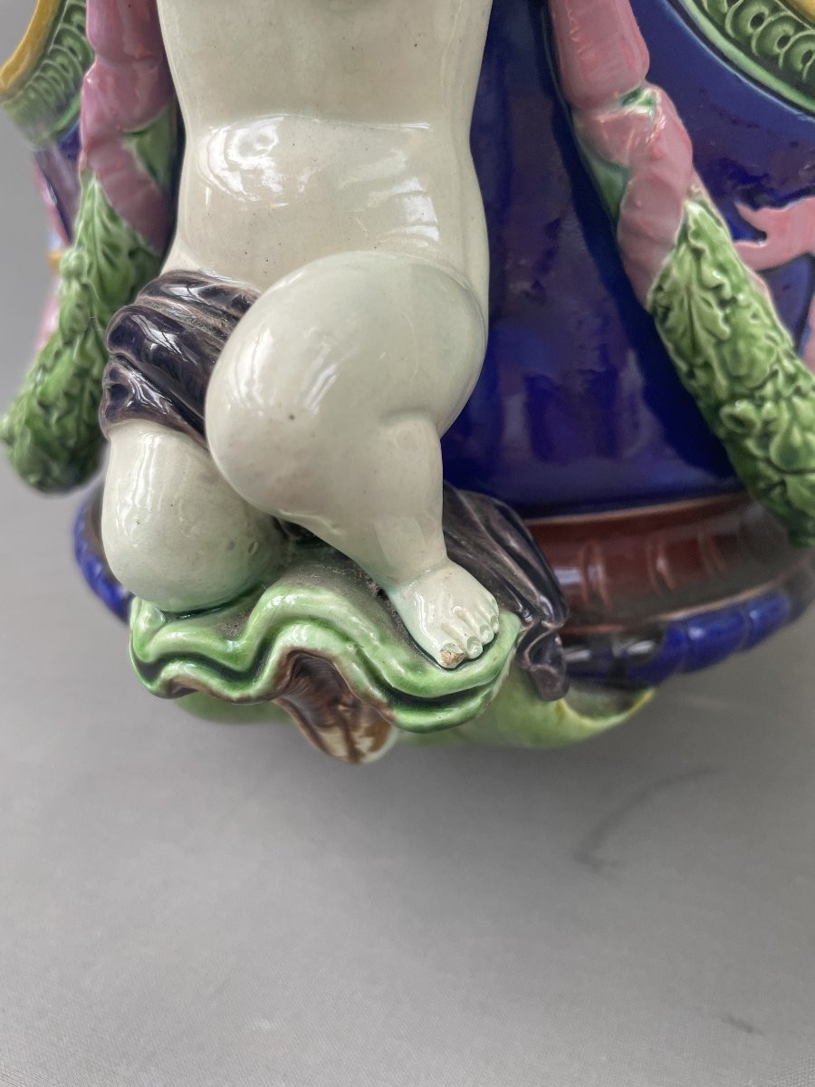 Minton? Large Majolica Planter, Late 19th Century-photo-5