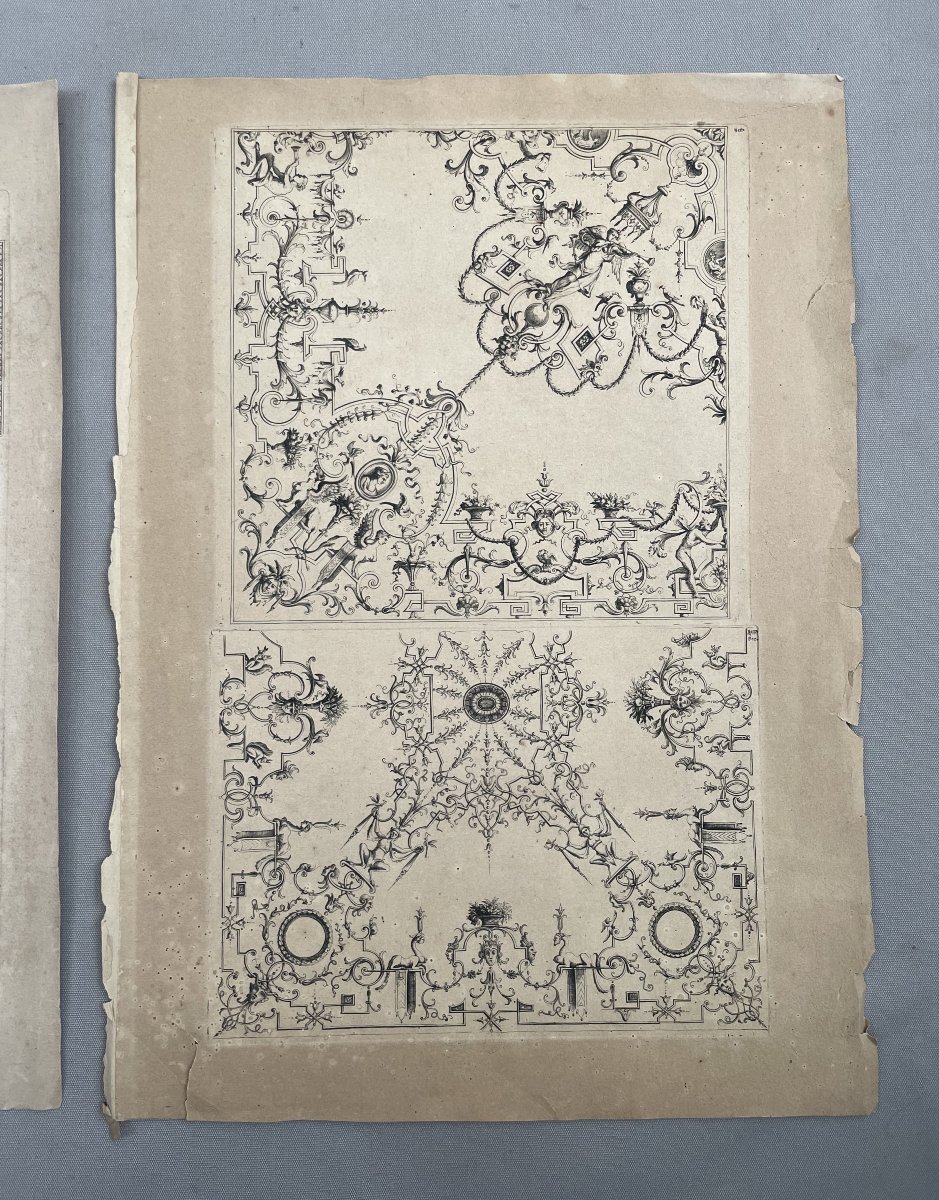 Ceiling Designs, 2 Engravings After Bérain-photo-2