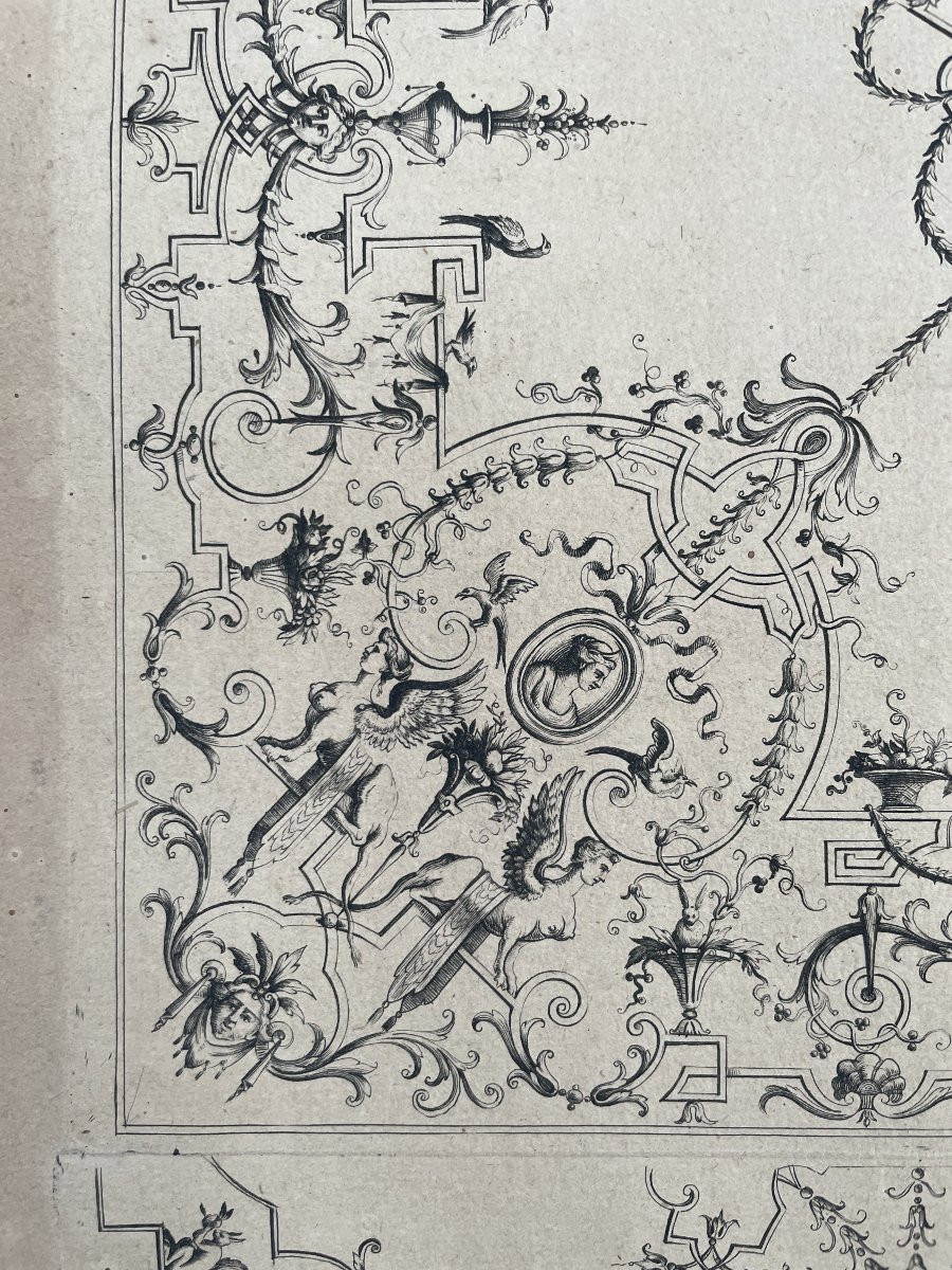 Ceiling Designs, 2 Engravings After Bérain-photo-3