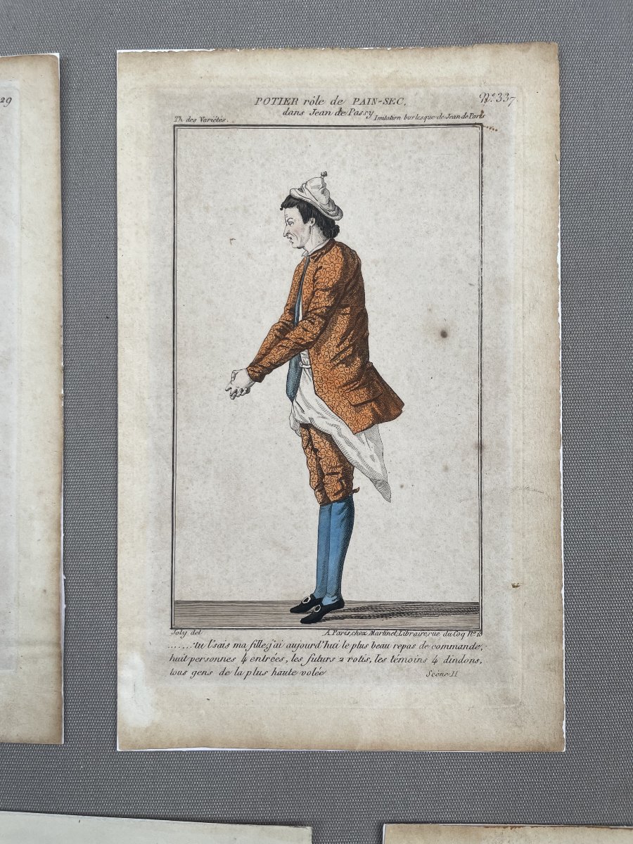 Personnages de théâtre, 5 gravures-photo-3