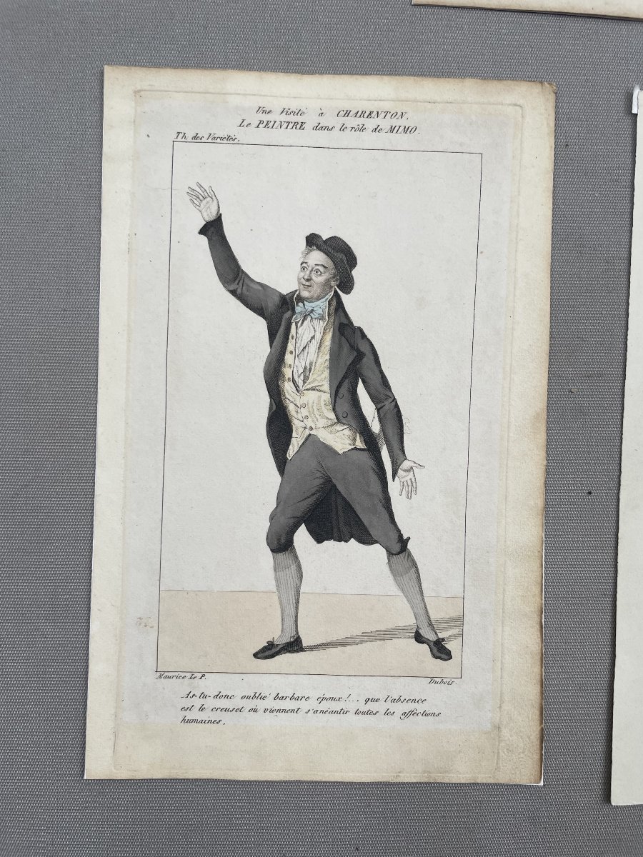 Personnages de théâtre, 5 gravures-photo-4