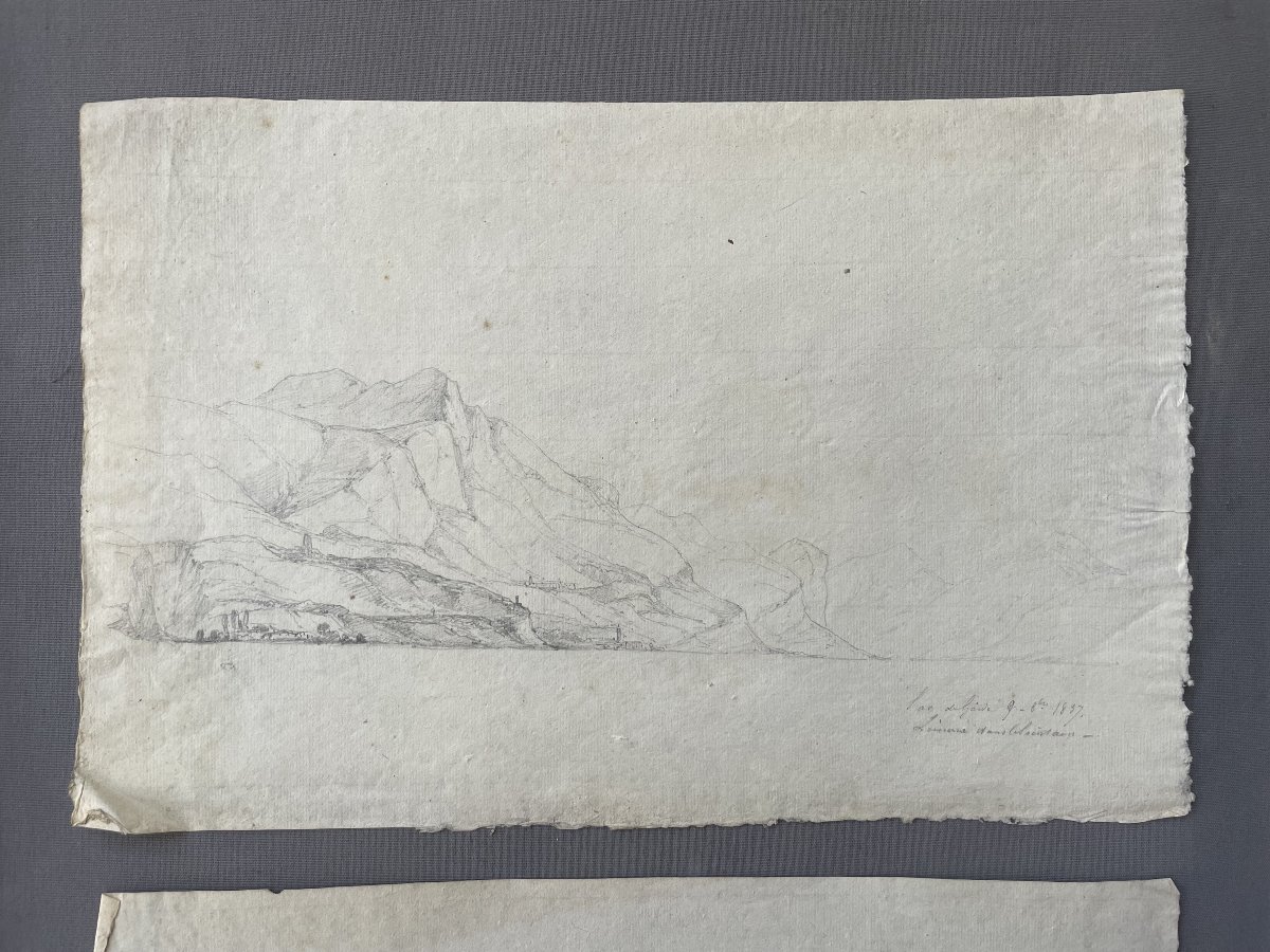 Le Lac de Garde, deux dessins datés 1837-photo-2