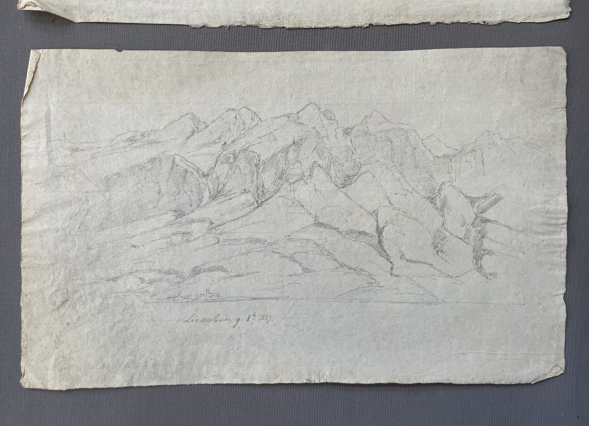 Le Lac de Garde, deux dessins datés 1837-photo-1