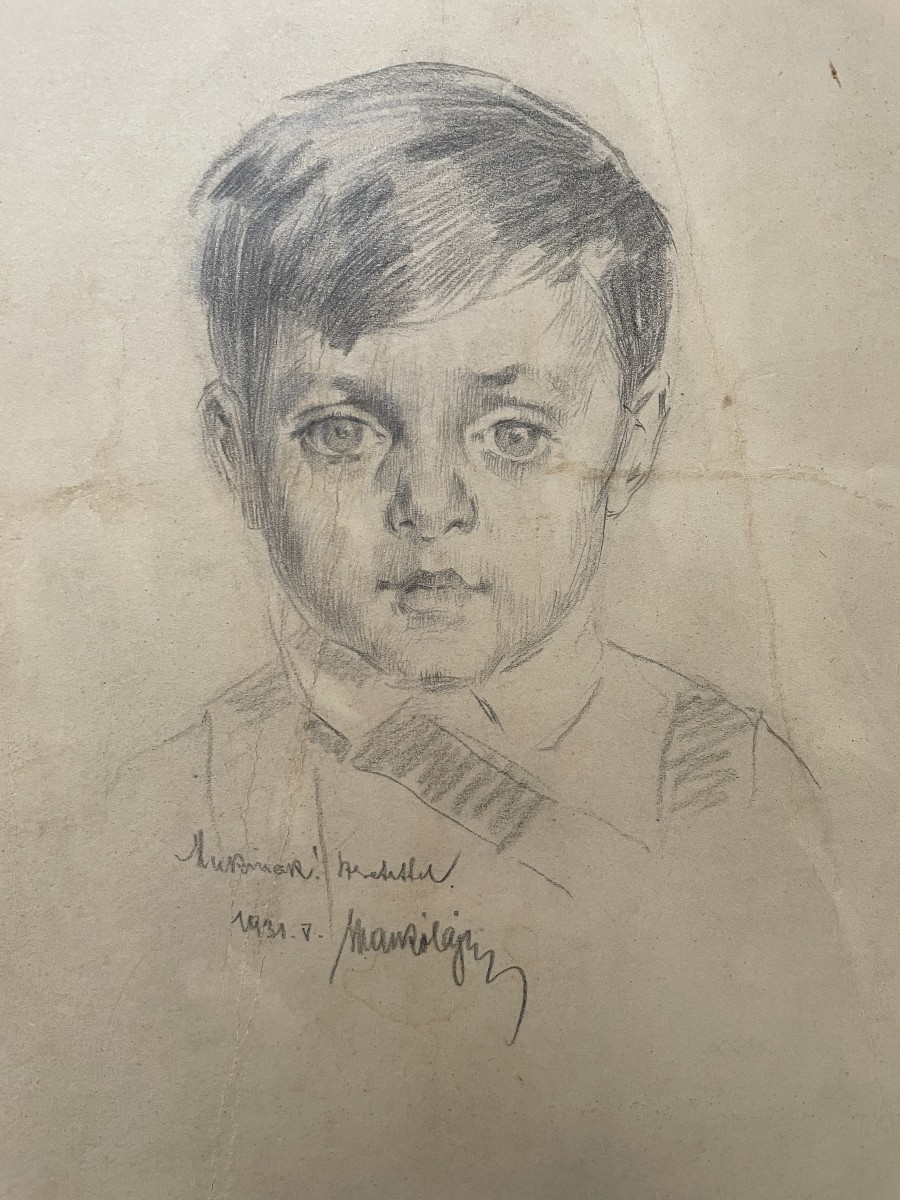 Portrait Of A Child Dated 1931, Signature To Be Identified