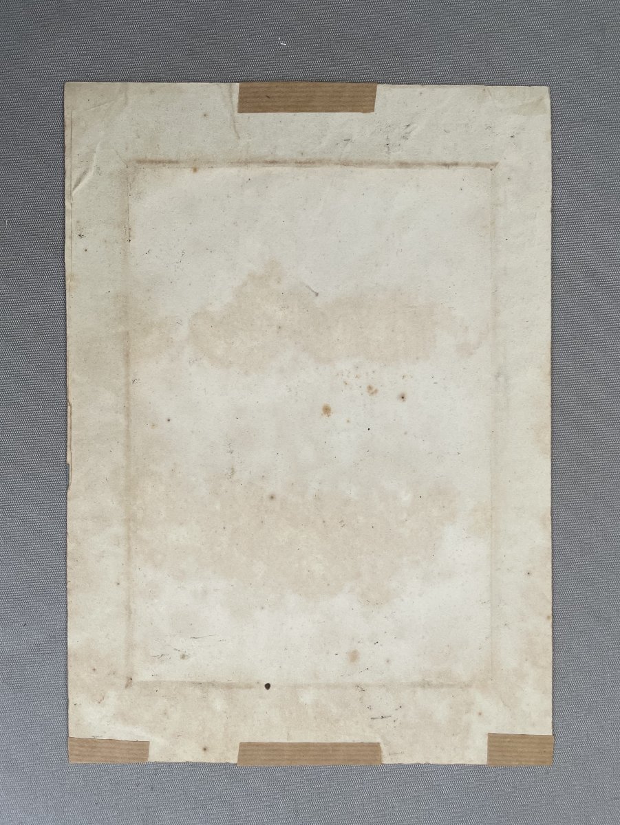 Visitor Coaxing A Greyhound, Drawing Dated 1817-photo-1