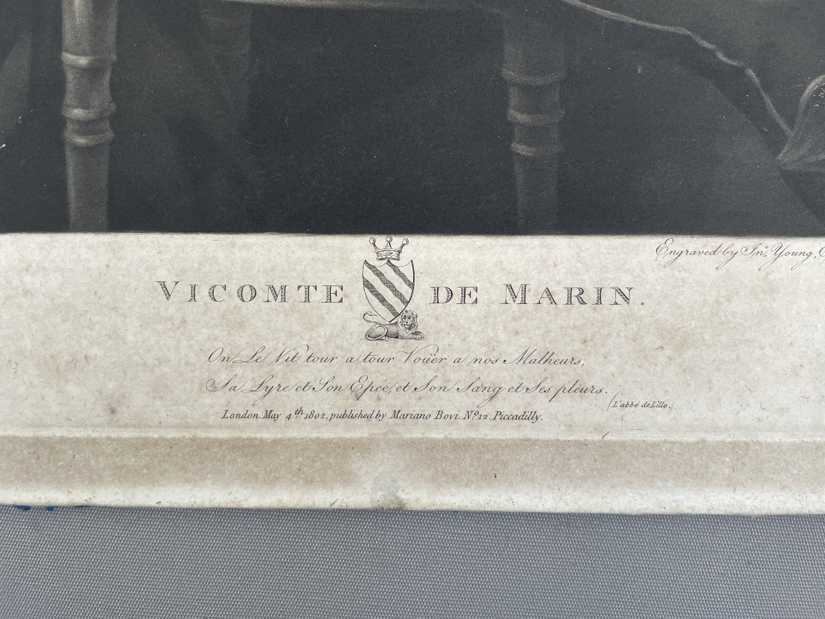 Portrait Of The Vicomte De Marin, Engraving By John Young-photo-2