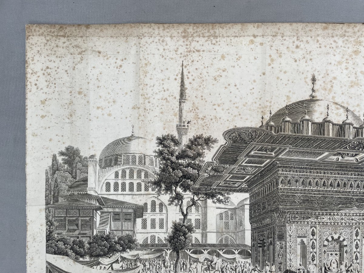 View Of The Top-hané Square And Fountain, Engraving After Antoine Ignace Melling-photo-2