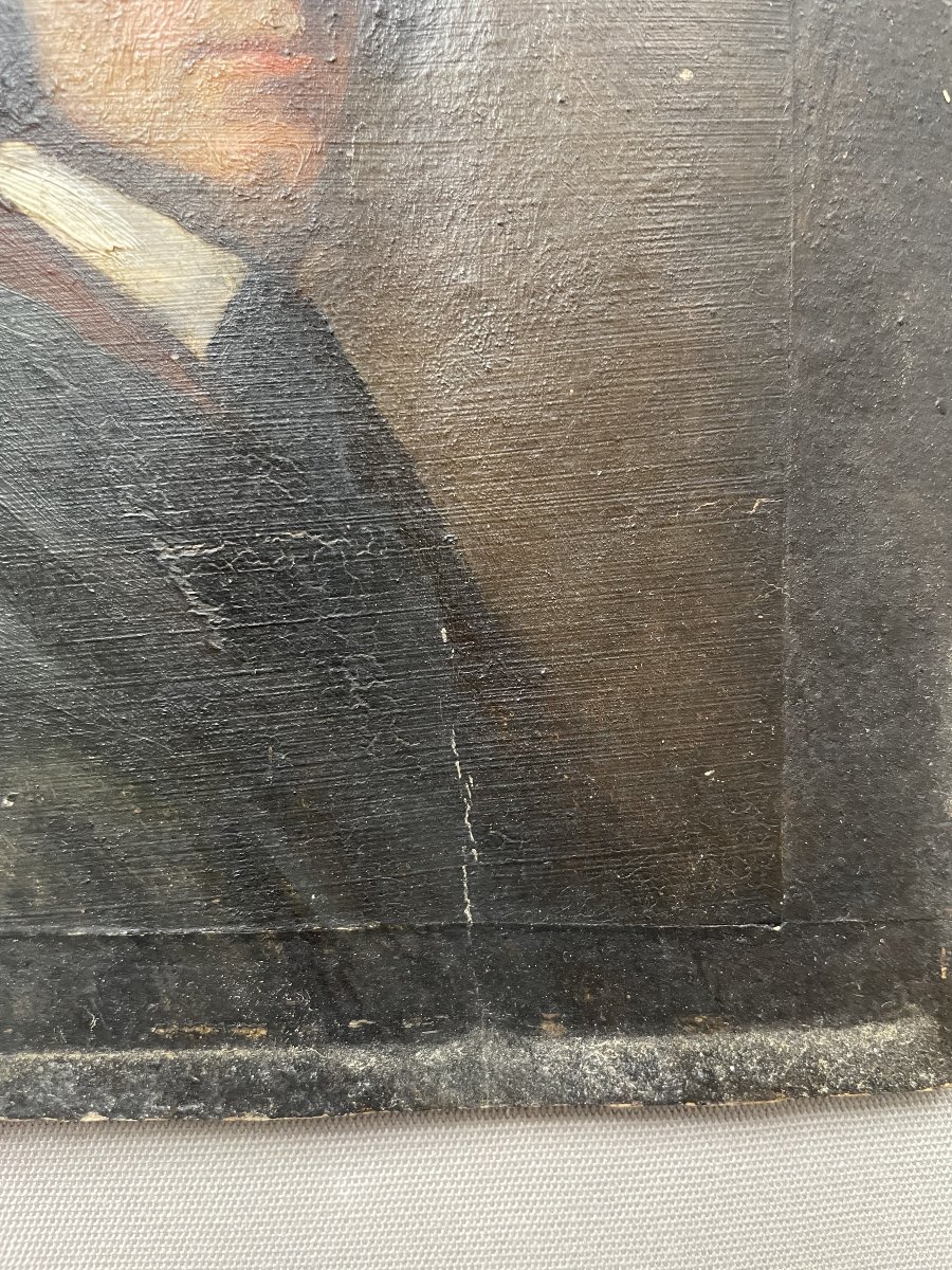 Portrait, Oil On Paper, Late 18th Century-photo-4