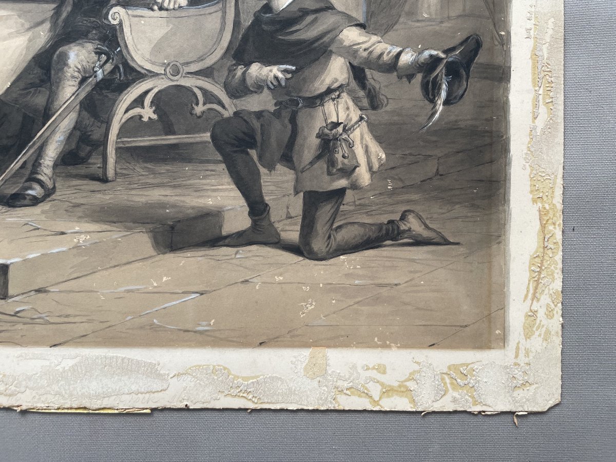Felix Octavius Carr DARLEY, scène médiévale-photo-2