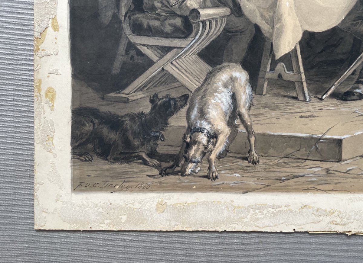 Felix Octavius Carr DARLEY, scène médiévale-photo-3