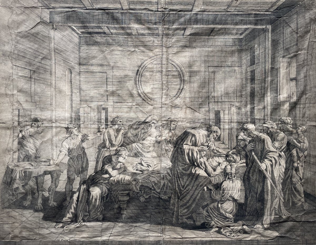 Extrême onction - Jean Dughet, d'après Nicolas Poussin-photo-2