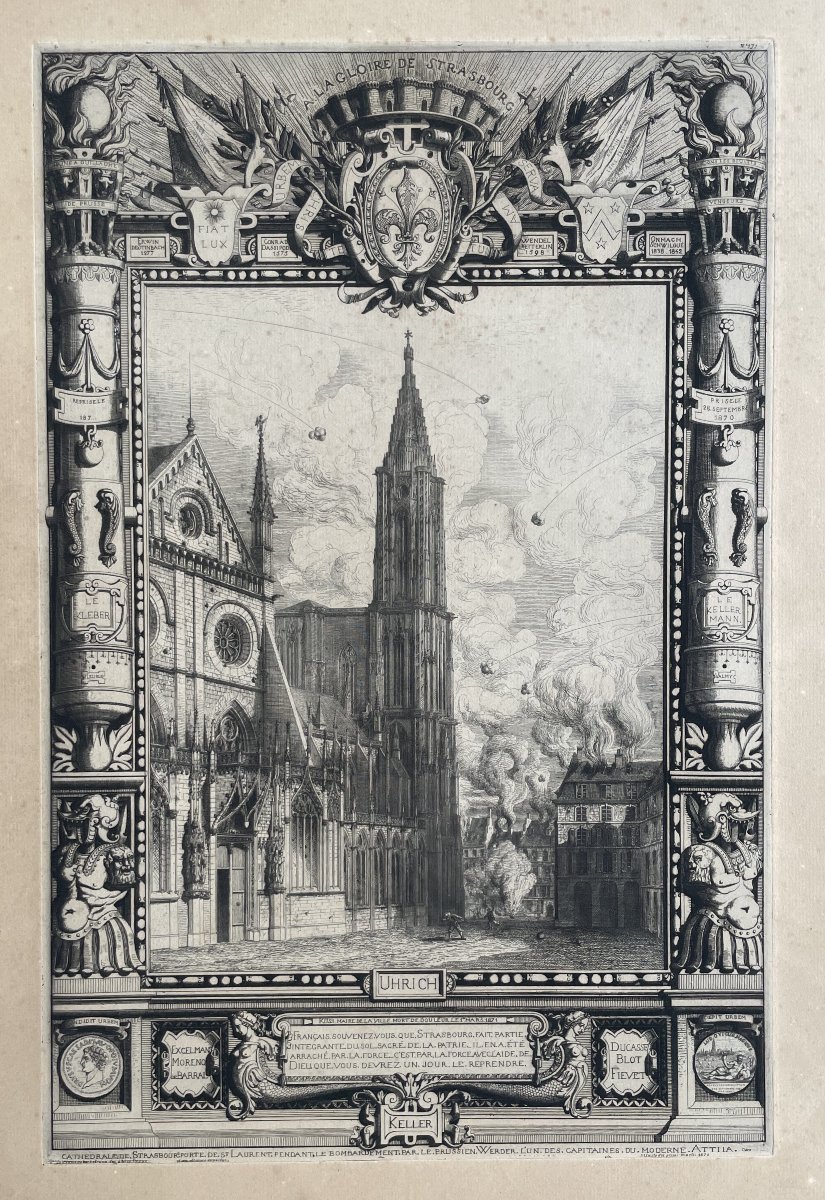 A la gloire de Strasbourg, gravure par Octave de Rochebrune-photo-2