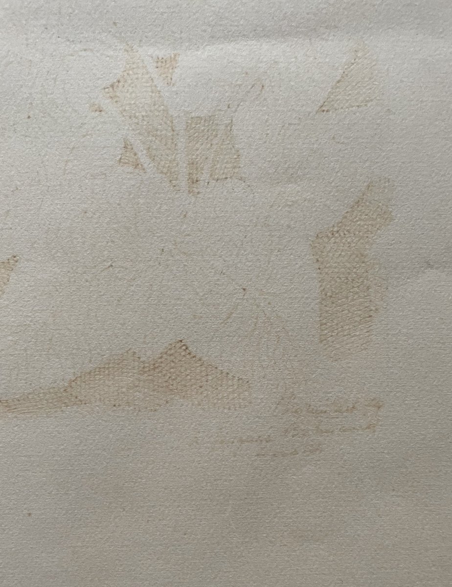 Characters From New Caledonia, Brown Ink Drawing-photo-1