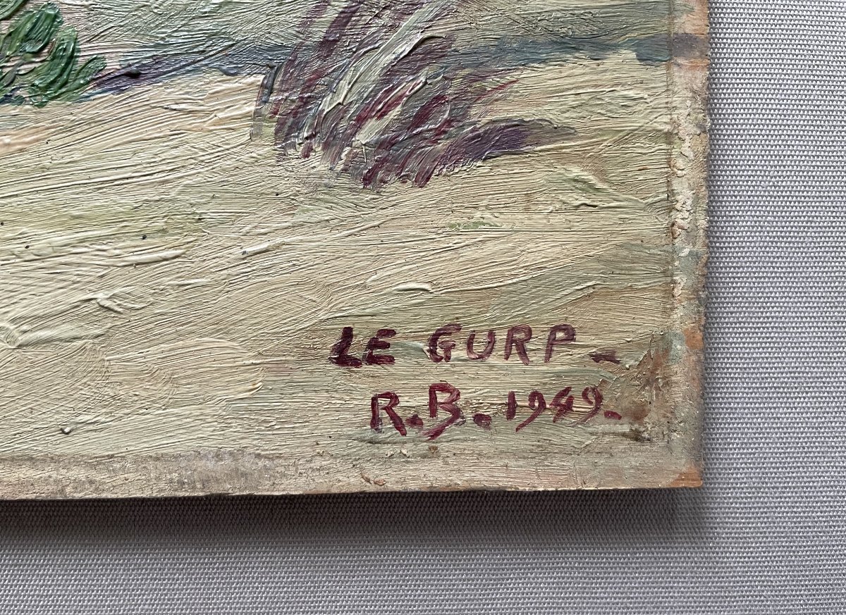 Le Gurp, Médoc Beach, Oil On Panel-photo-2