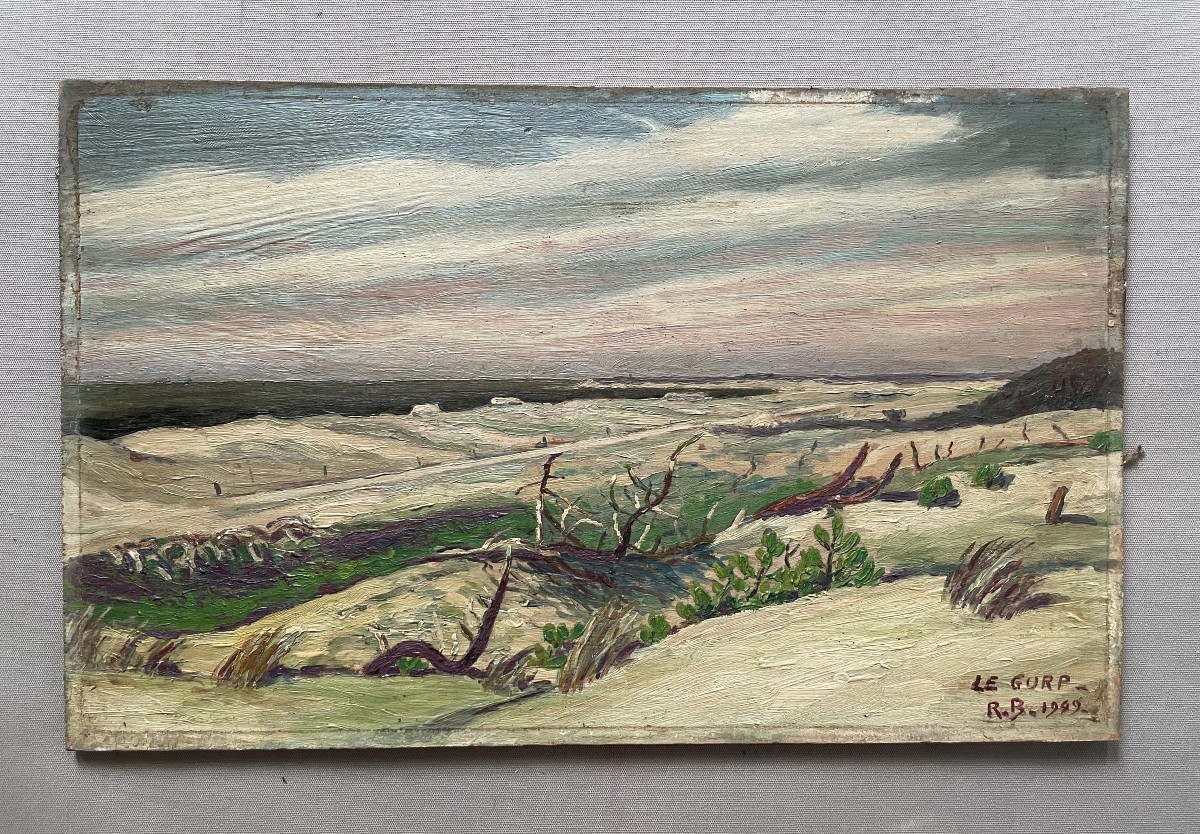 Le Gurp, Médoc Beach, Oil On Panel