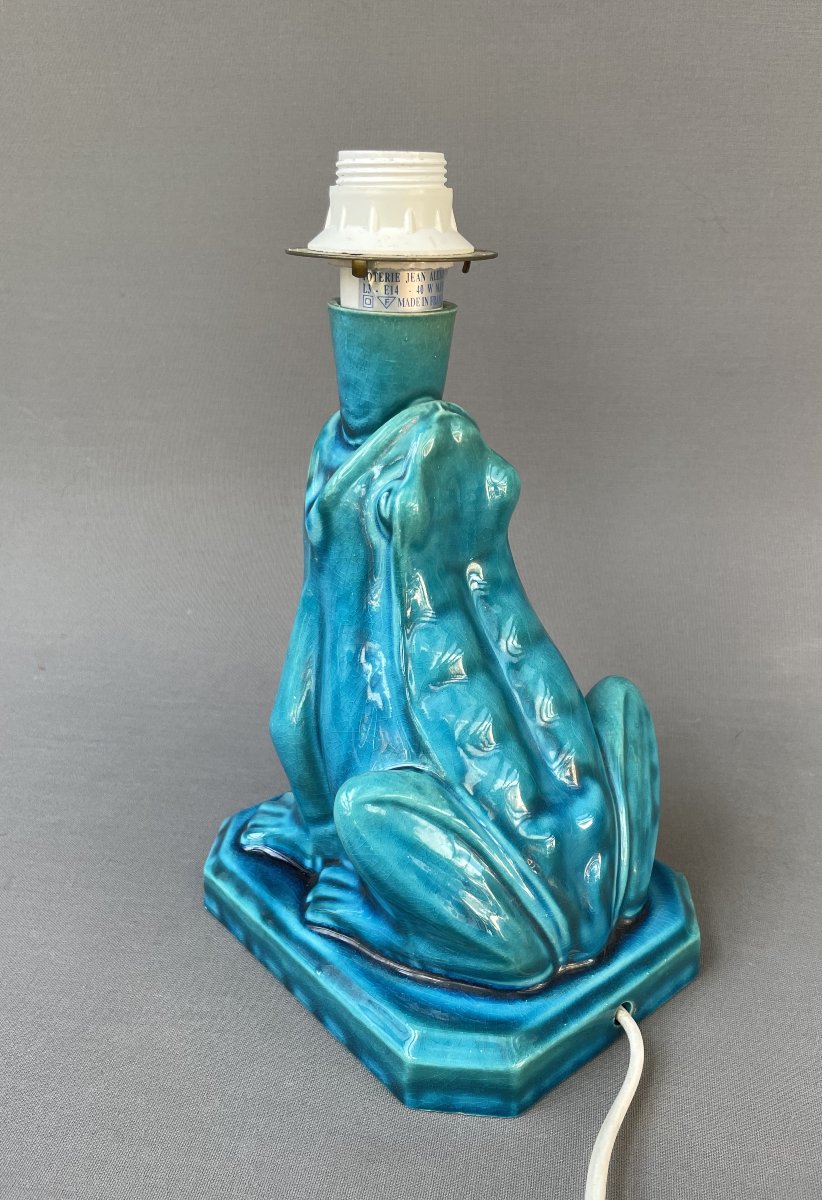 Lampe en faïence figurant une grenouille-photo-4