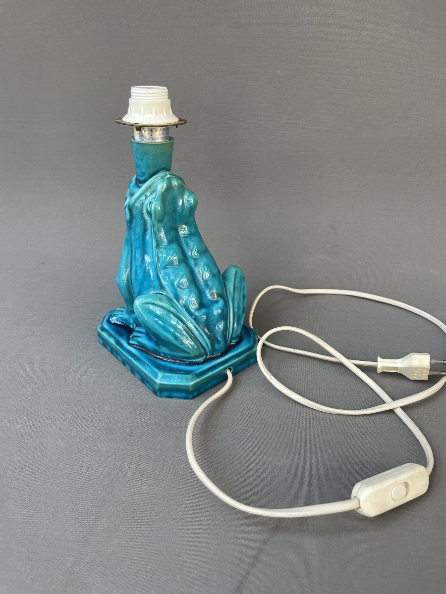 Lampe en faïence figurant une grenouille-photo-1