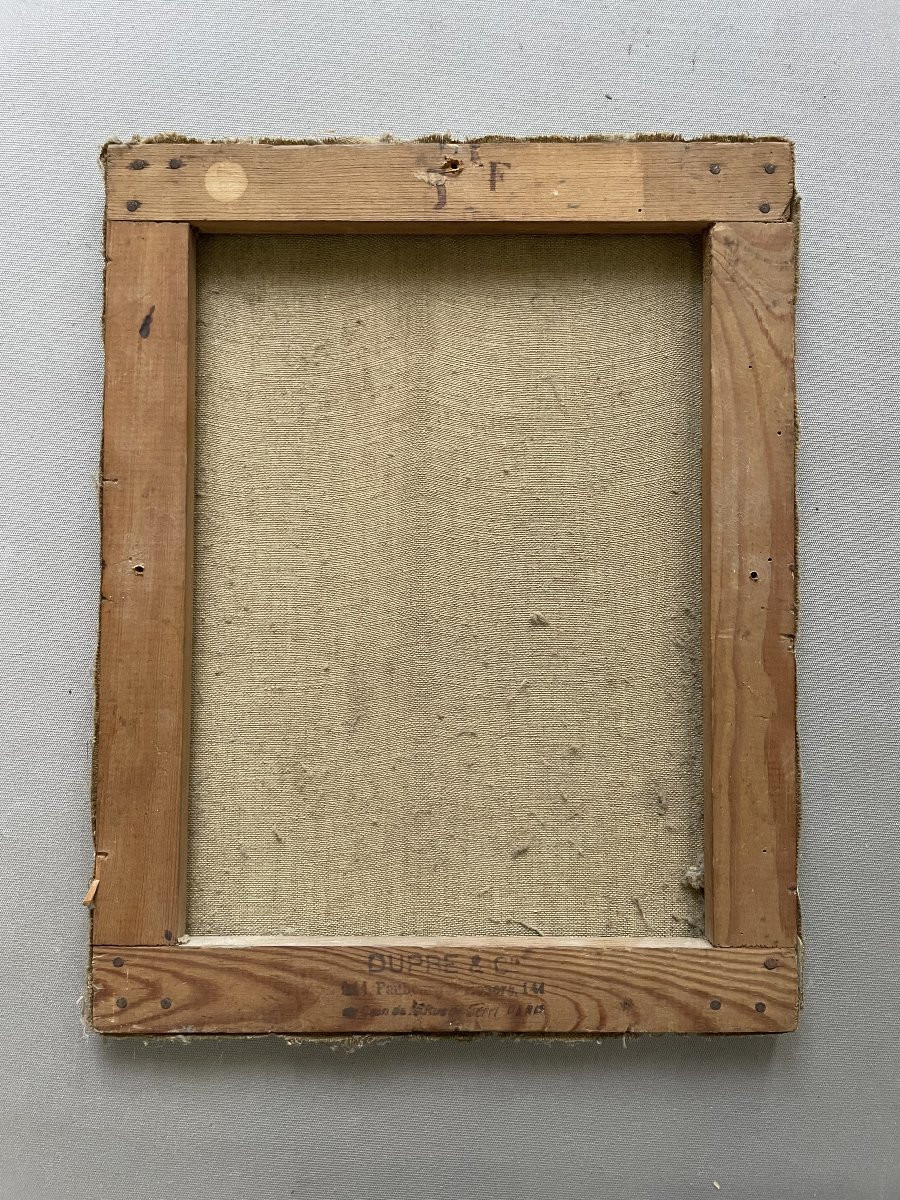 Scène de marché, huile sur toile signée M. Genty-photo-4