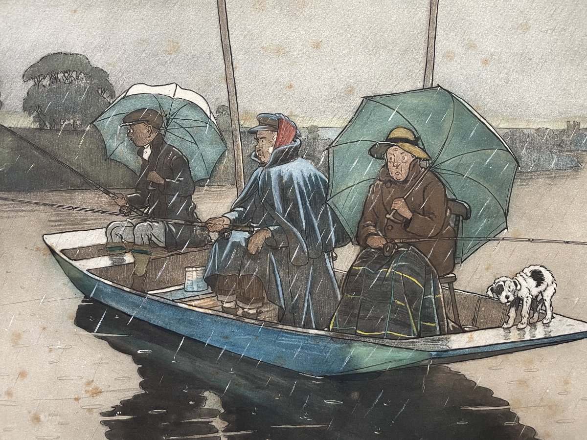 Cecil Aldin, The Fishing Party, Lithograph-photo-3