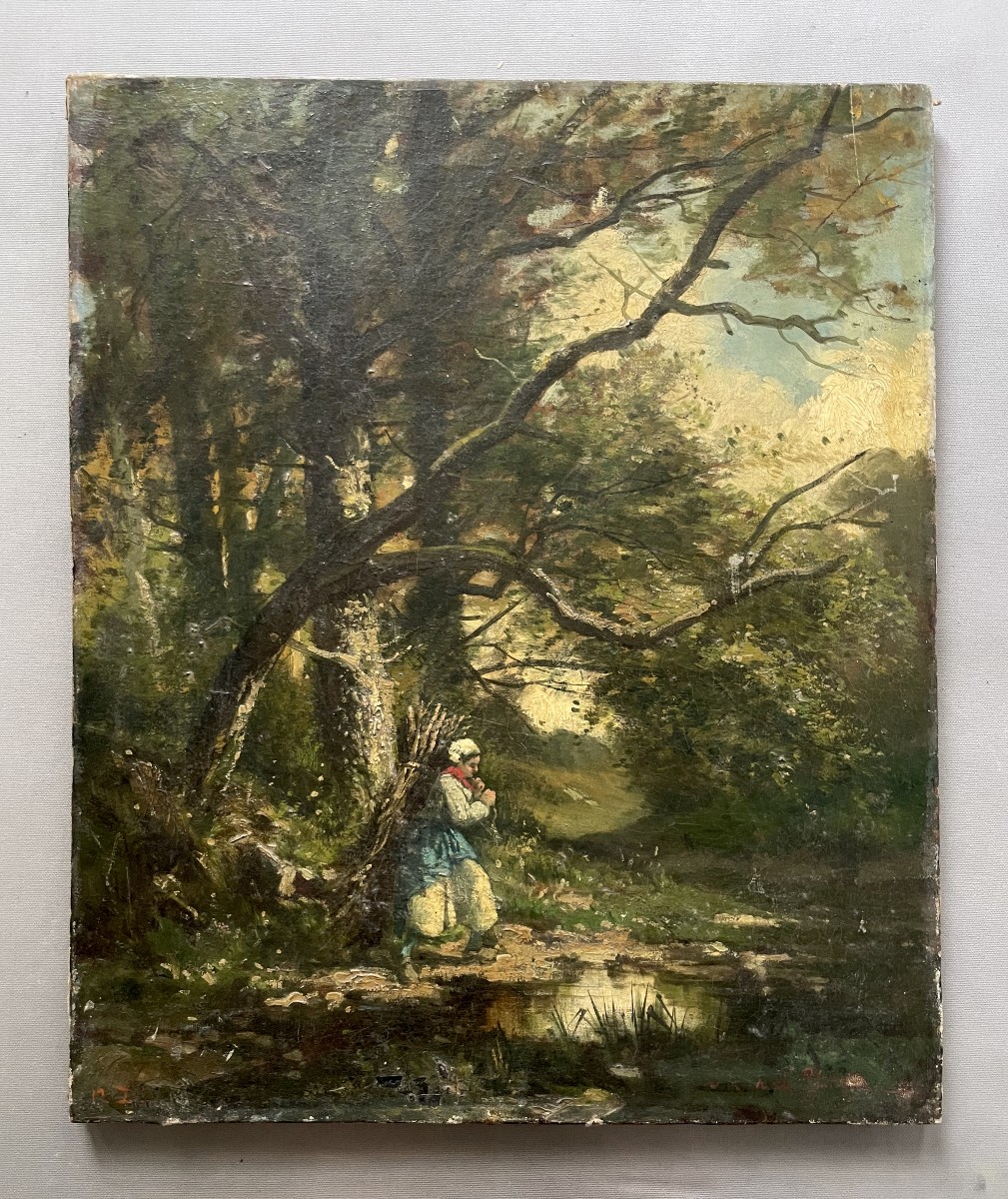 Carrier Of Faggots, Oil On Canvas