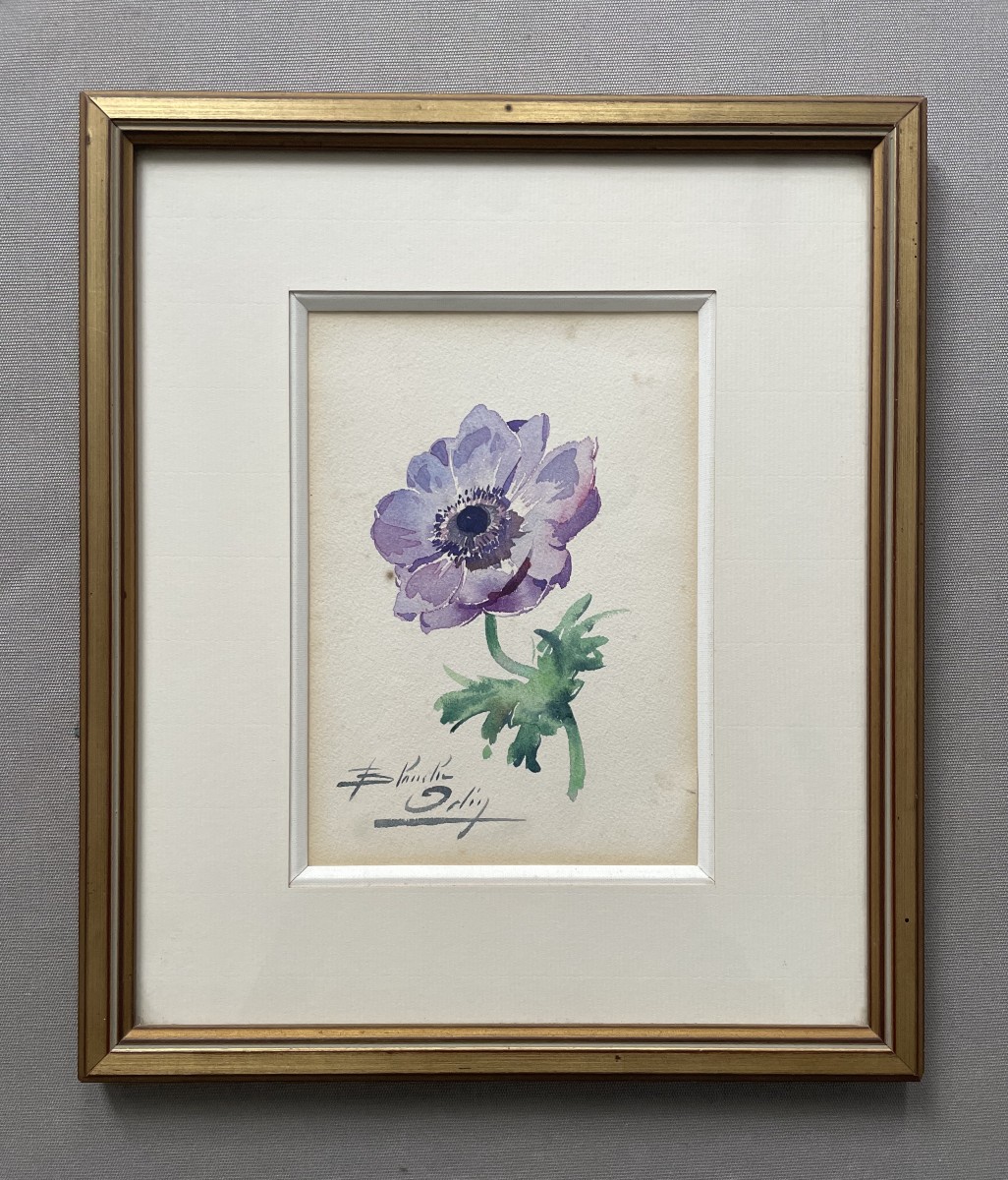 Blanche Odin, Anemone, Watercolor