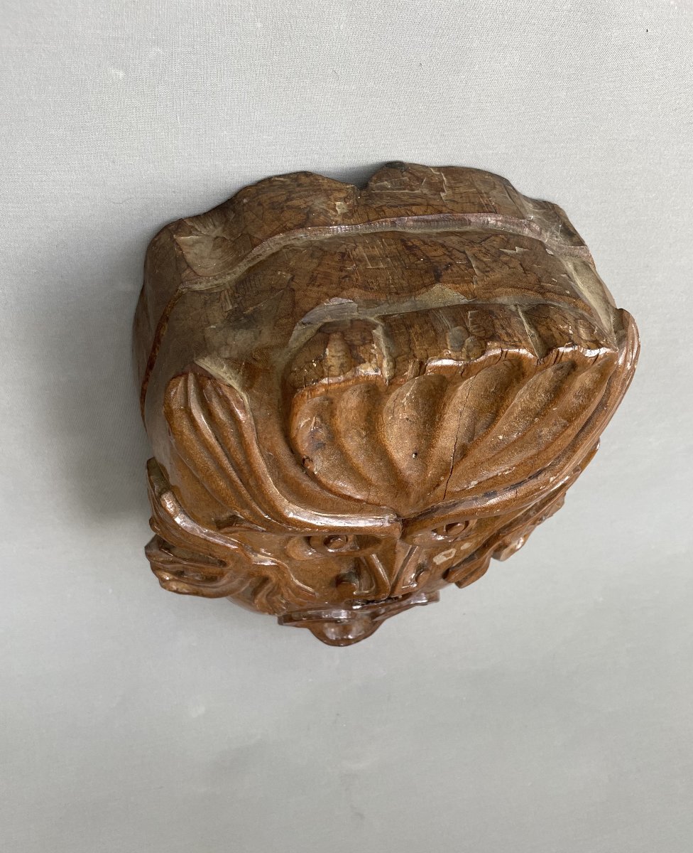 Large Carved Wood Mascaron-photo-4