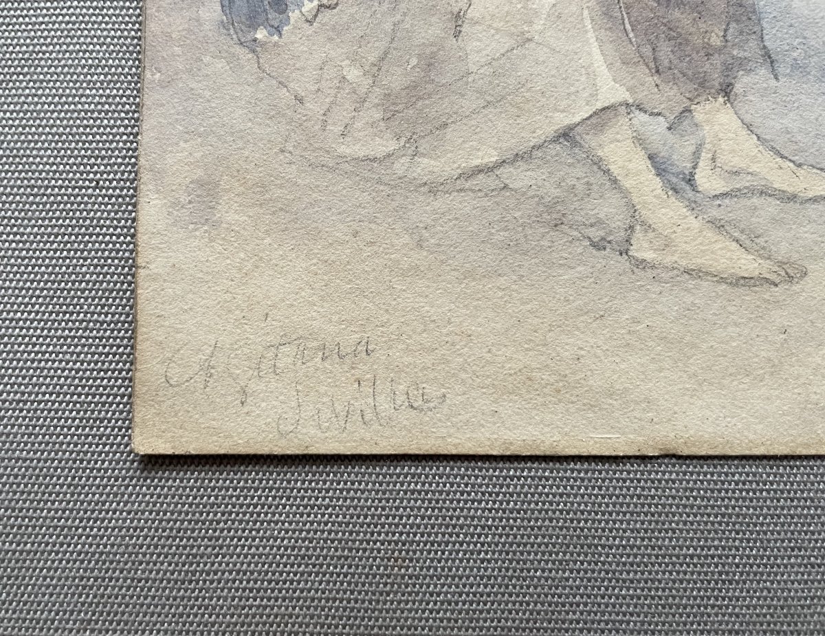 Jeune gitane de Séville, aquarelle, XIXe-photo-2