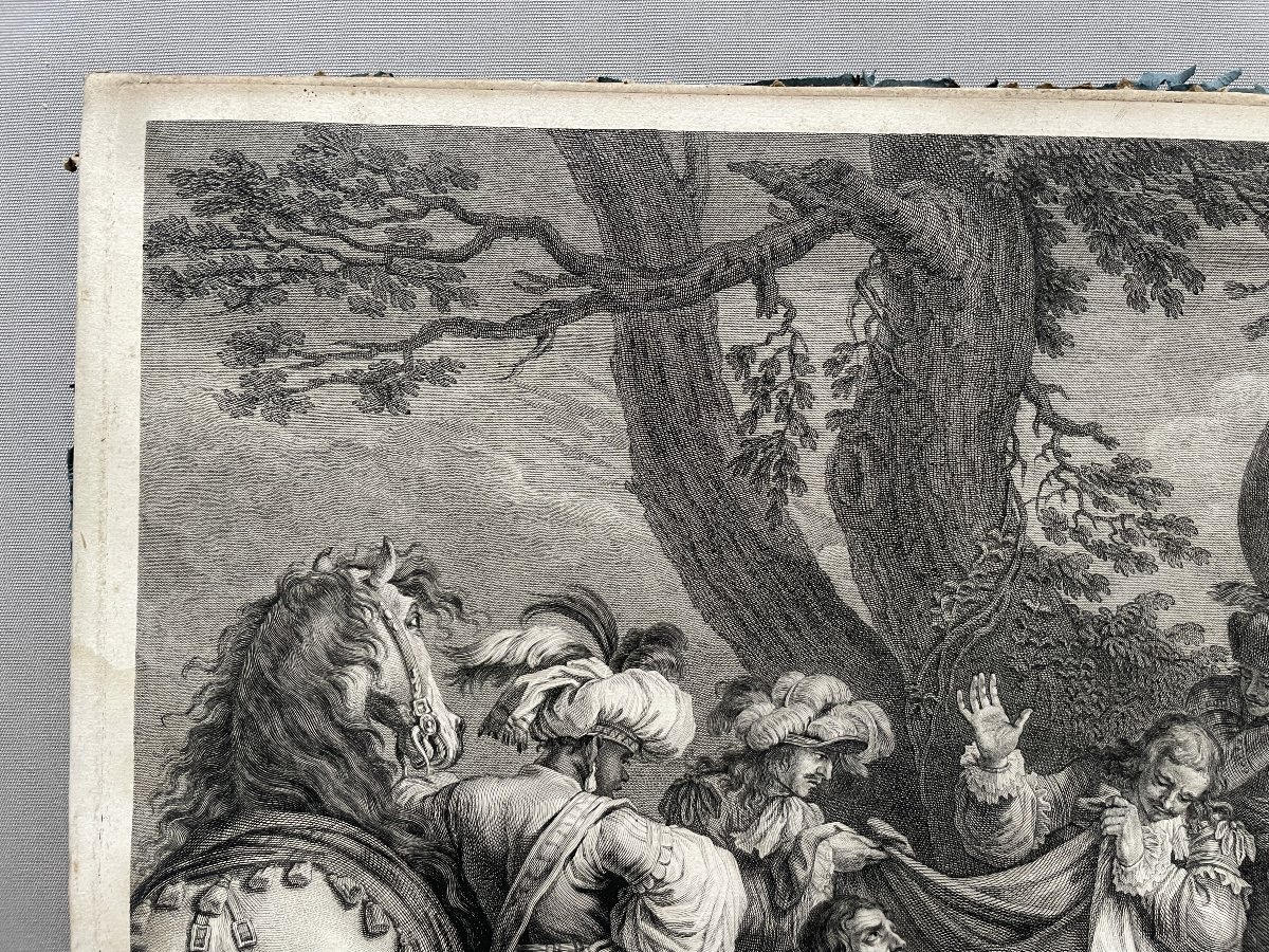 The Death Of Turenne, 18th Century Engraving-photo-4