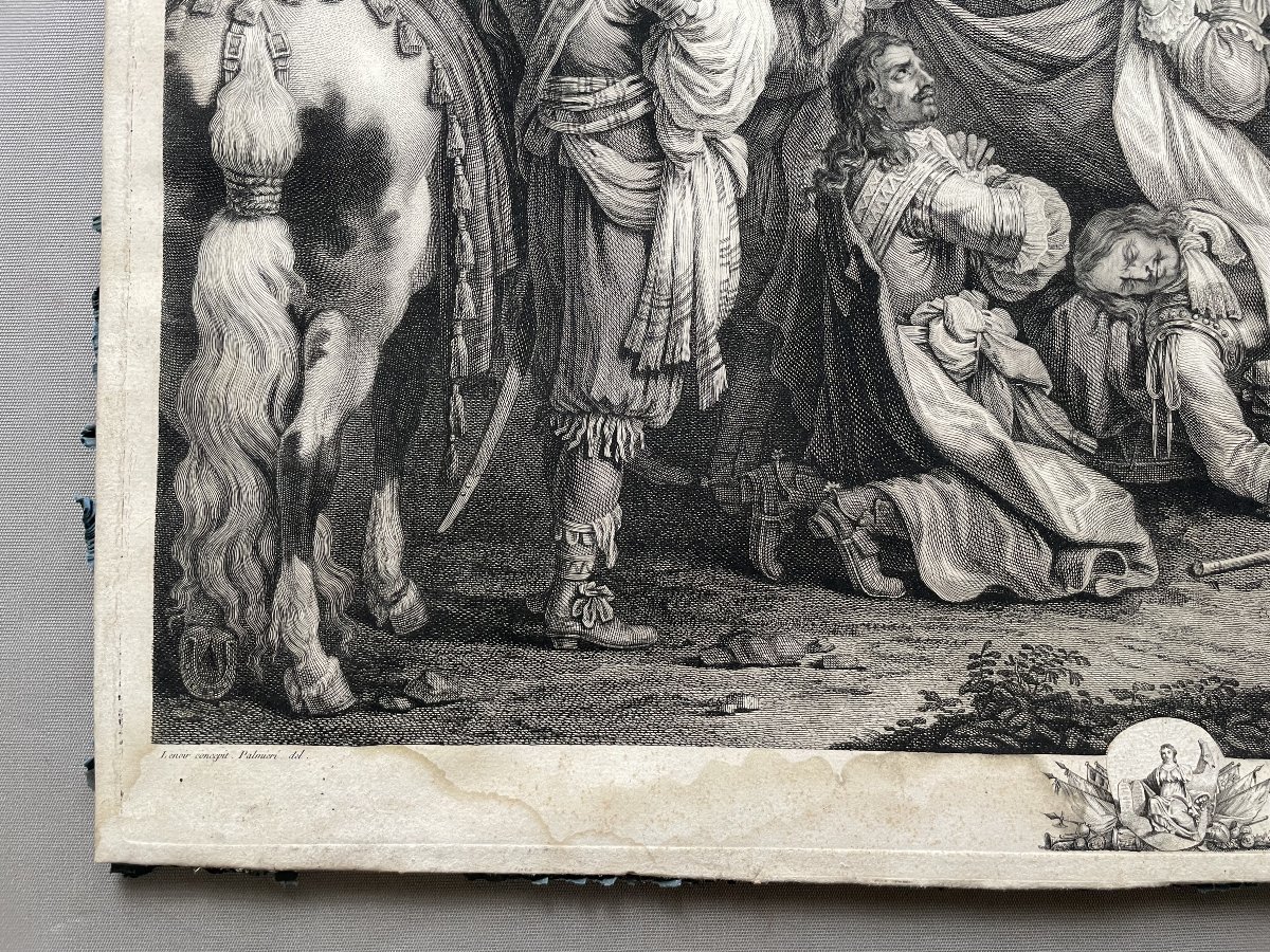 The Death Of Turenne, 18th Century Engraving-photo-3