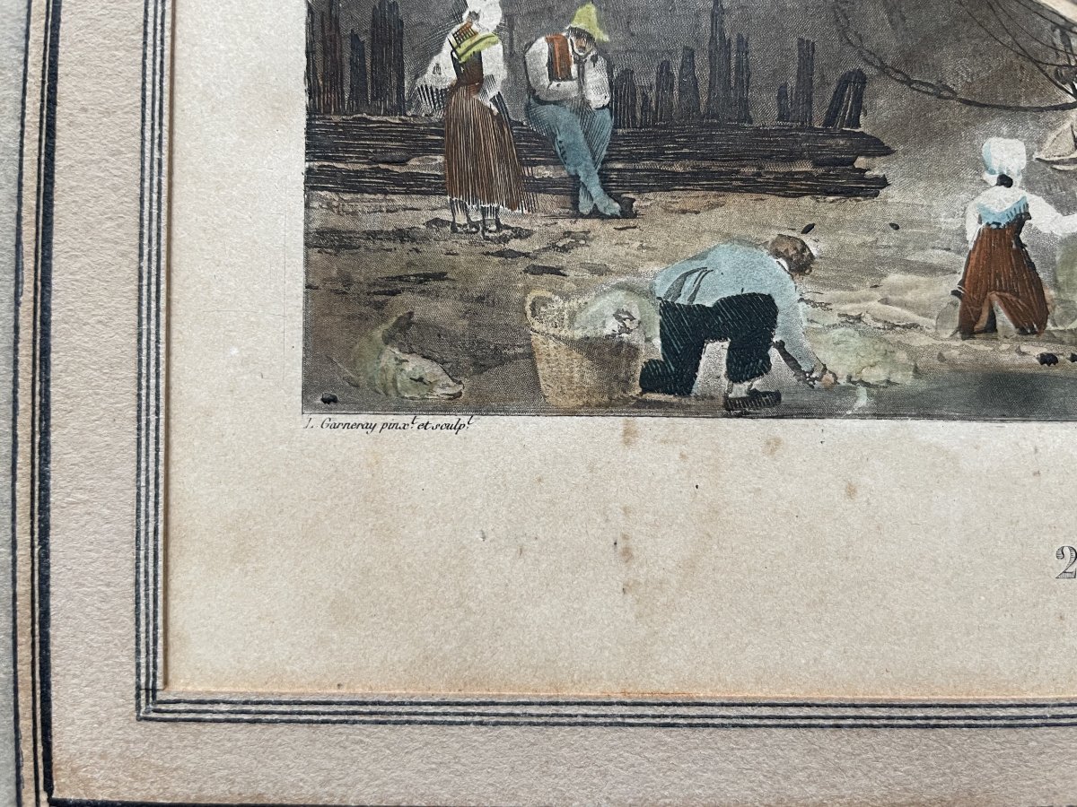 Vue du port et de la ville de Bordeaux, lithographie rehaussée-photo-3