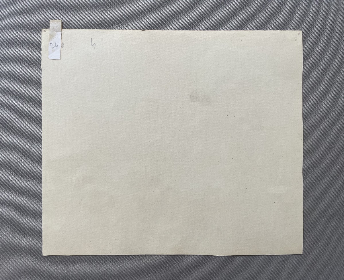 Marie-louise Lustremant, The Cemetery Wall, Brown Ink Wash-photo-3